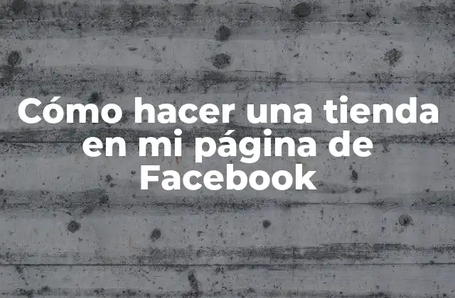 Cómo Hacer una Tienda en Mi Página de Facebook