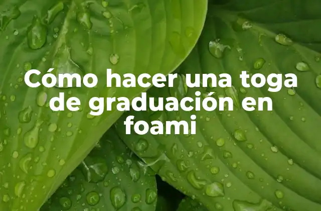 Cómo Hacer una Toga de Graduación en Foami