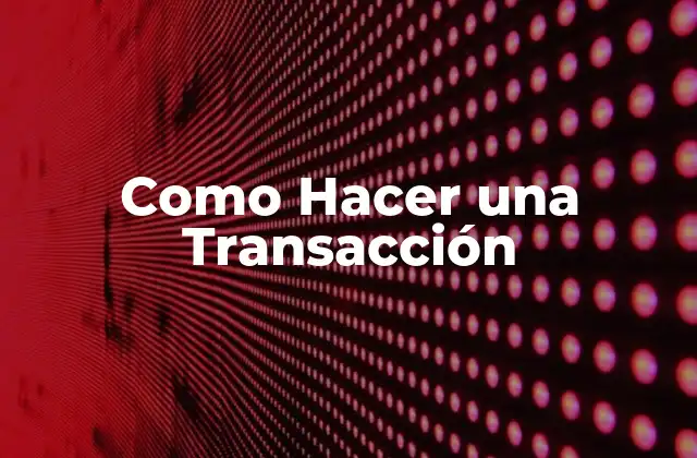 Como Hacer una Transacción