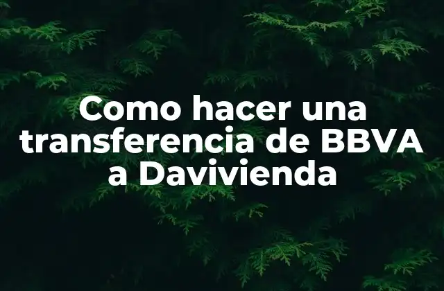Como Hacer una Transferencia de Bbva a Davivienda