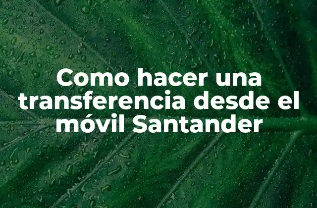 Transferencia desde el móvil con Santander