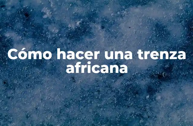Cómo Hacer una Trenza Africana