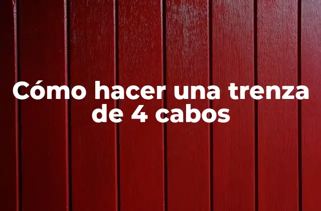 Cómo Hacer una Trenza de 4 Cabos
