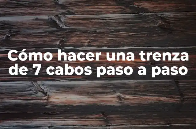 Cómo Hacer una Trenza de 7 Cabos Paso a Paso