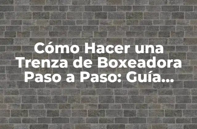 Cómo Hacer una Trenza de Boxeadora Paso a Paso: Guía Detallada