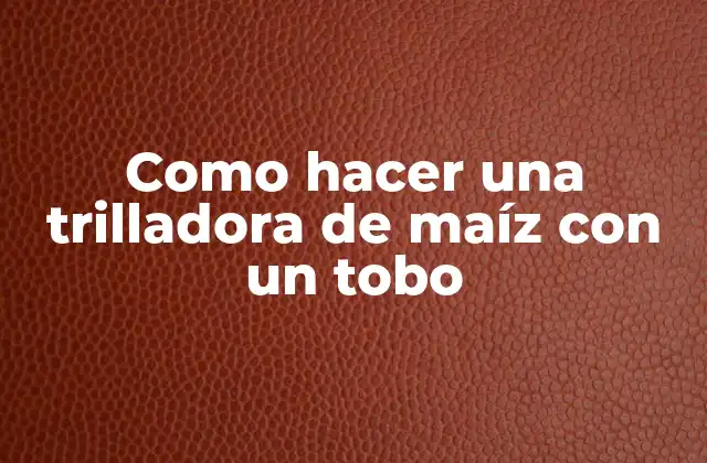 Como Hacer una Trilladora de Maíz con un Tobo
