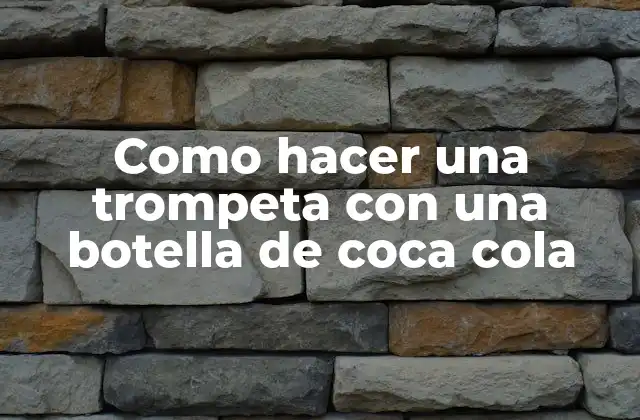 Como hacer una trompeta con una botella de coca cola