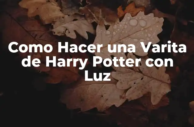 Como Hacer una Varita de Harry Potter con Luz