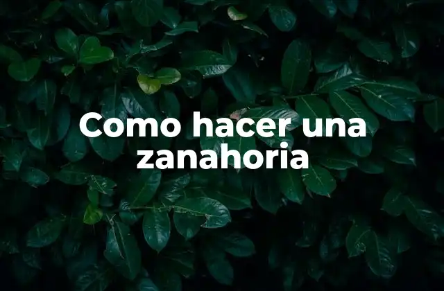 Como Hacer una Zanahoria