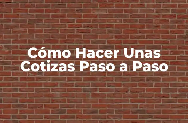 Cómo Hacer unas Cotizas Paso a Paso