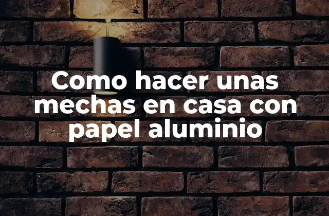 Como Hacer unas Mechas en Casa con Papel Aluminio
