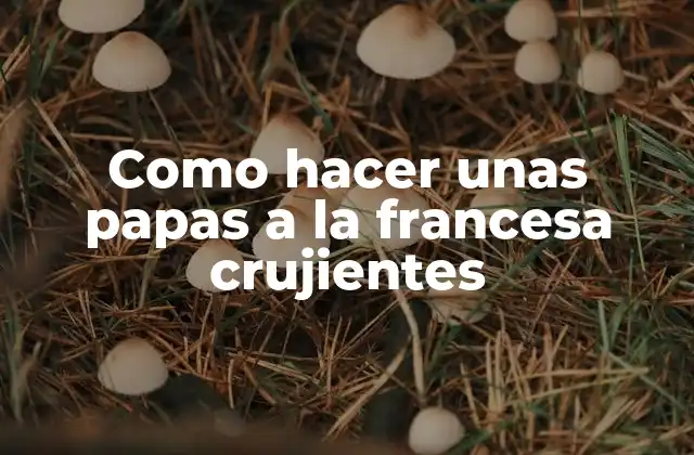 Como Hacer unas Papas a la Francesa Crujientes