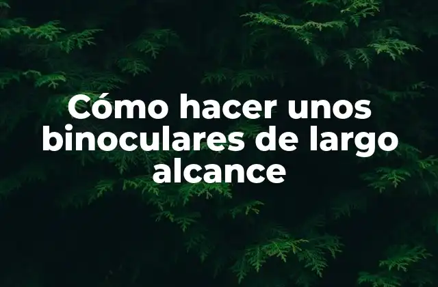 Cómo Hacer unos Binoculares de Largo Alcance