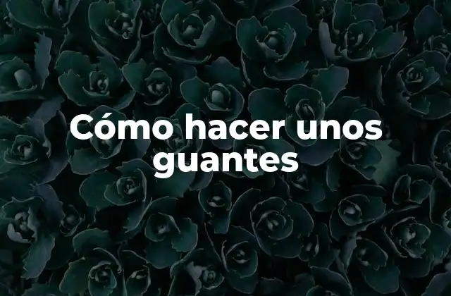 Cómo Hacer unos Guantes
