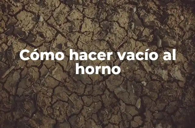 Cómo Hacer Vacío Al Horno