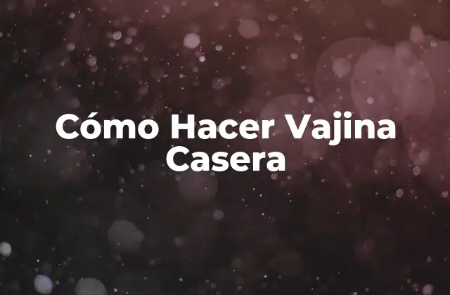 Cómo Hacer Vajina Casera