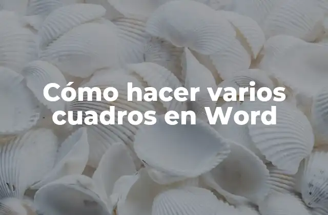 Cómo Hacer Varios Cuadros en Word