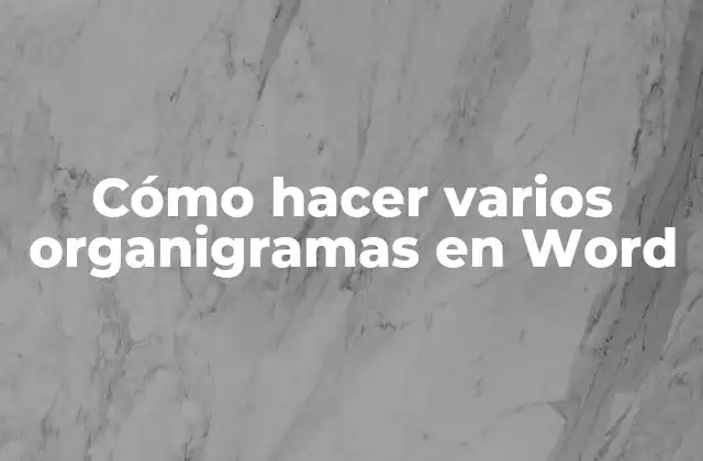 Cómo Hacer Varios Organigramas en Word