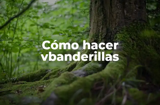 Cómo Hacer Vbanderillas