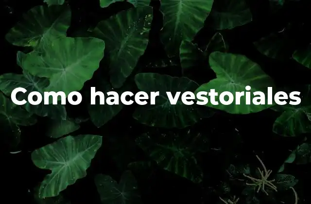 Como Hacer Vestoriales