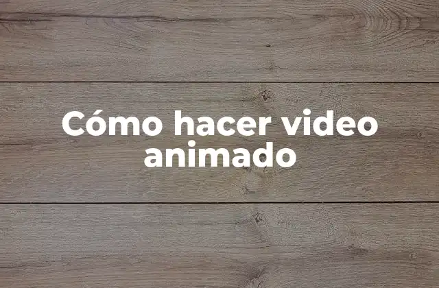 ¿Qué es un video animado?