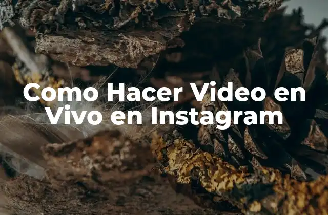 Como Hacer Video en Vivo en Instagram