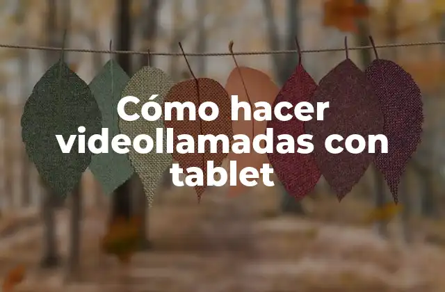 Cómo Hacer Videollamadas con Tablet