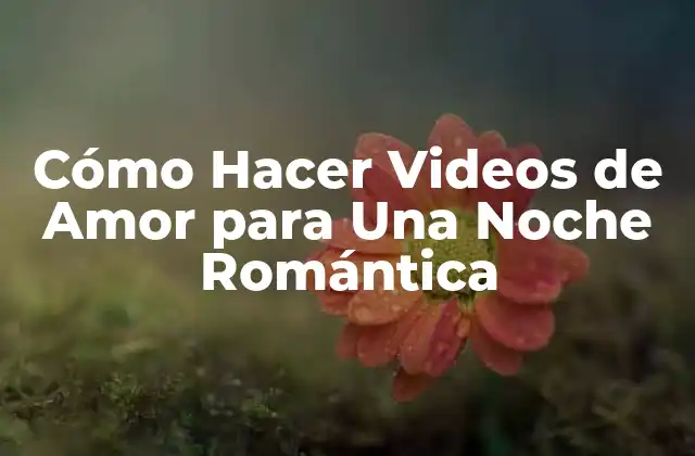 Cómo Hacer Videos de Amor para una Noche Romántica