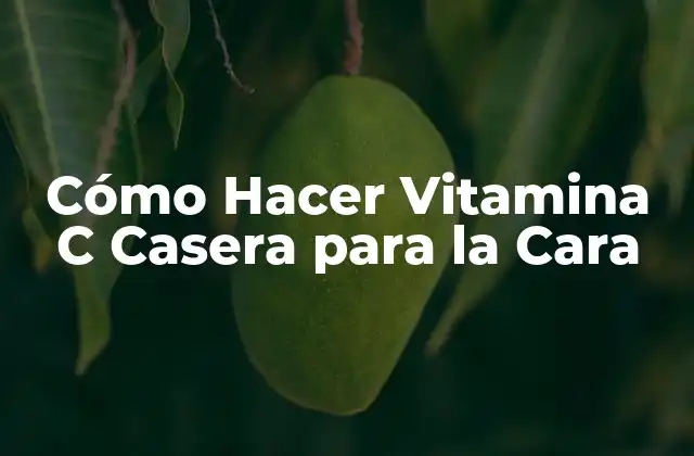 Cómo Hacer Vitamina C Casera para la Cara