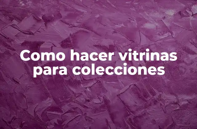 Como Hacer Vitrinas para Colecciones