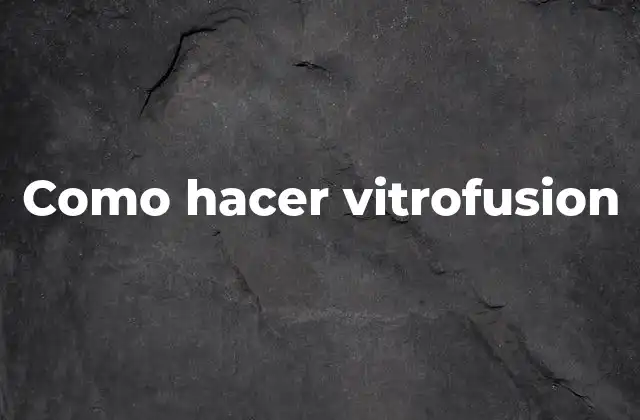 Como Hacer Vitrofusion