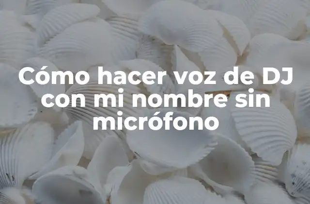 Cómo hacer voz de DJ con mi nombre sin micrófono