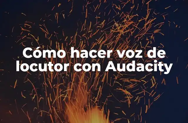 Cómo Hacer Voz de Locutor con Audacity