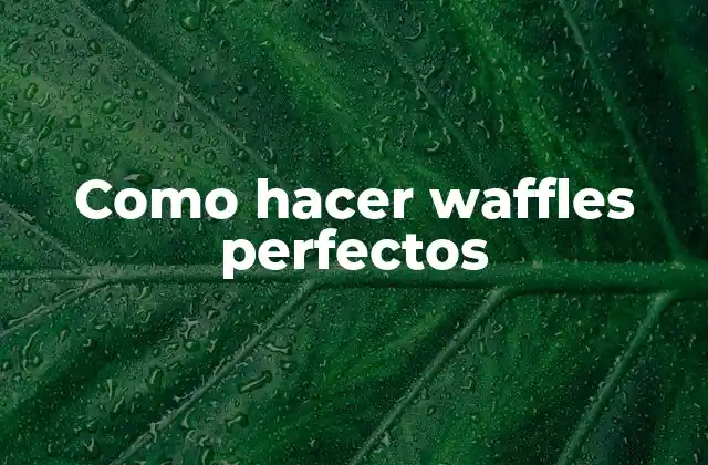 Como Hacer Waffles Perfectos