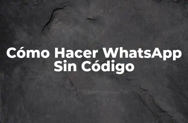 Cómo Hacer Whatsapp sin Código
