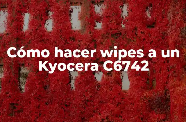 Cómo Hacer Wipes a un Kyocera C6742