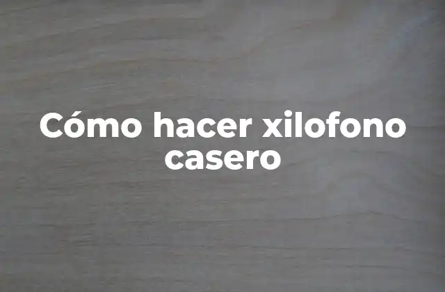 ¿Qué es un xilofono casero?