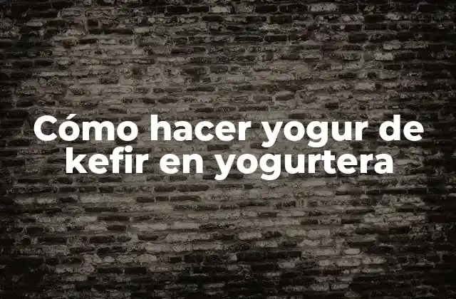 Cómo Hacer Yogur de Kefir en Yogurtera