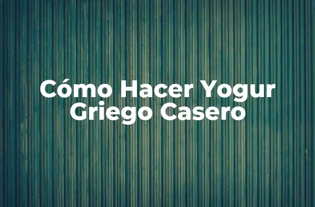 Cómo Hacer Yogur Griego Casero