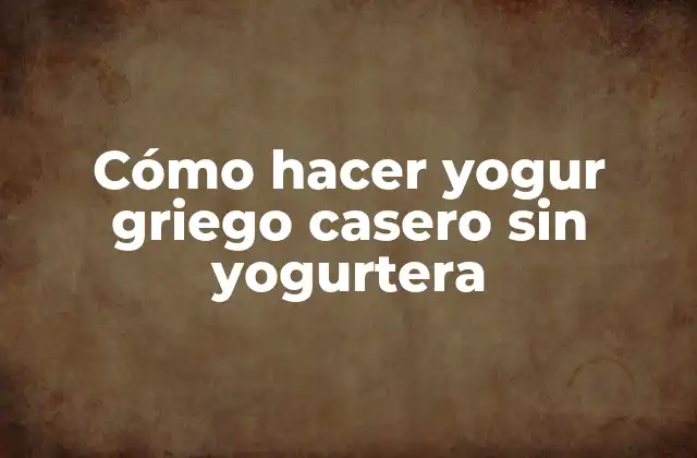 Cómo Hacer Yogur Griego Casero sin Yogurtera