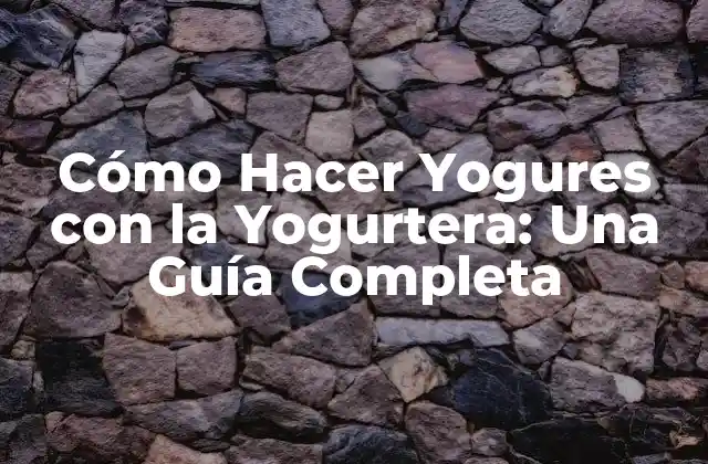 Cómo Hacer Yogures con la Yogurtera: una Guía Completa