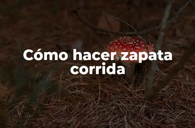 Cómo Hacer Zapata Corrida