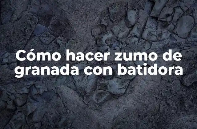 Cómo Hacer Zumo de Granada con Batidora