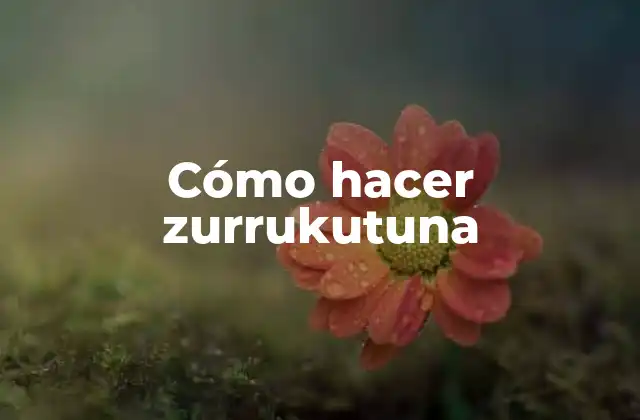Cómo Hacer Zurrukutuna
