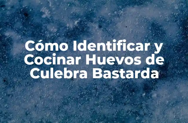 Cómo Identificar y Cocinar Huevos de Culebra Bastarda