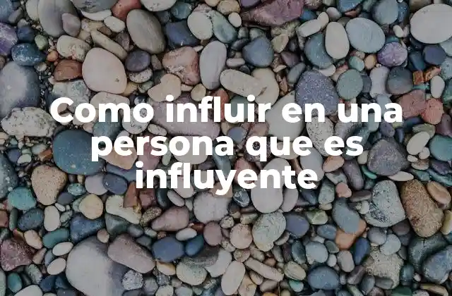 Como Influir en una Persona que es Influyente