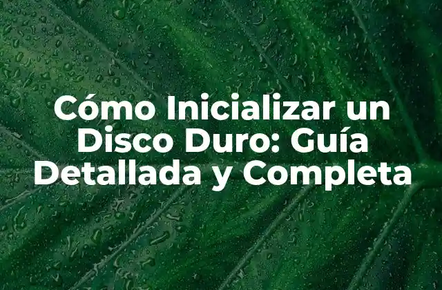 Cómo Inicializar un Disco Duro: Guía Detallada y Completa