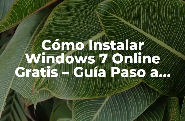 Cómo Instalar Windows 7 Online Gratis – Guía Paso a Paso