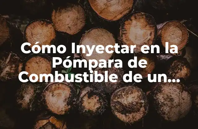 Cómo Inyectar en la Pómpara de Combustible de un Vehículo: Guía Completa