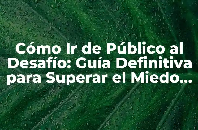 Cómo Ir de Público Al Desafío: Guía Definitiva para Superar el Miedo Escénico